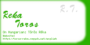 reka toros business card